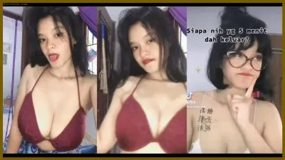 Striptis Pake Lingerie Merah Montok Sampe Colmek